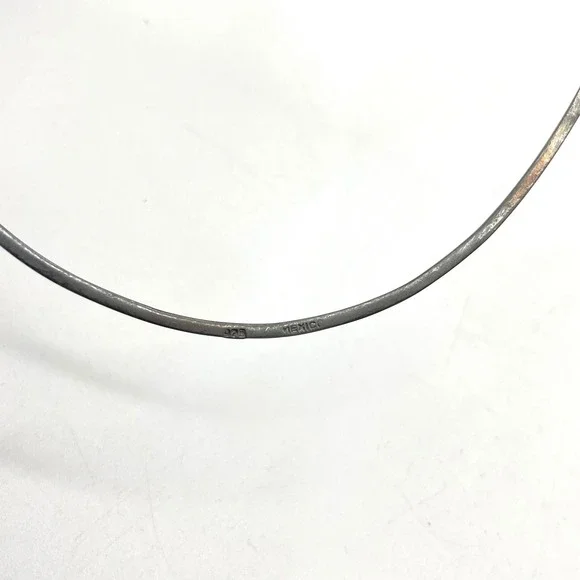 Sterling Silver 925 Mexico Collar Necklace Choker Minimalist - Picture 7 of 8